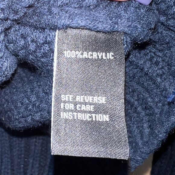 Rachel Zoe Navy Cream Mustard Fair Isle Cowl Neck Acrylic Knitted Sweater - Picture 6 of 10